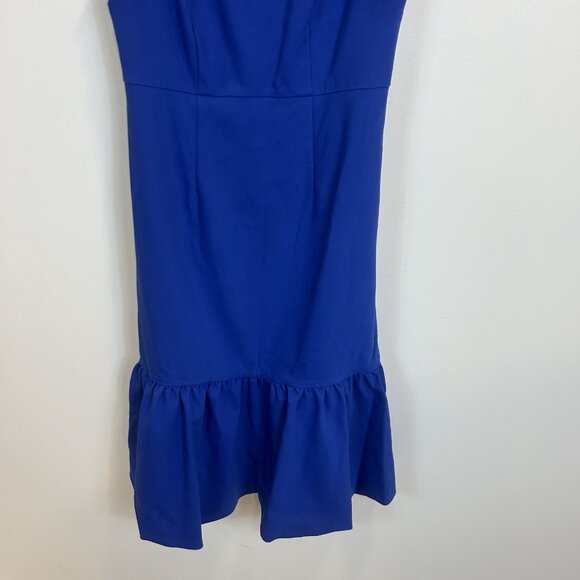 KATE SPADE Size 4 Flounce Sheath Dress Blueberry Blue Sleeveless - Picture 3 of 12
